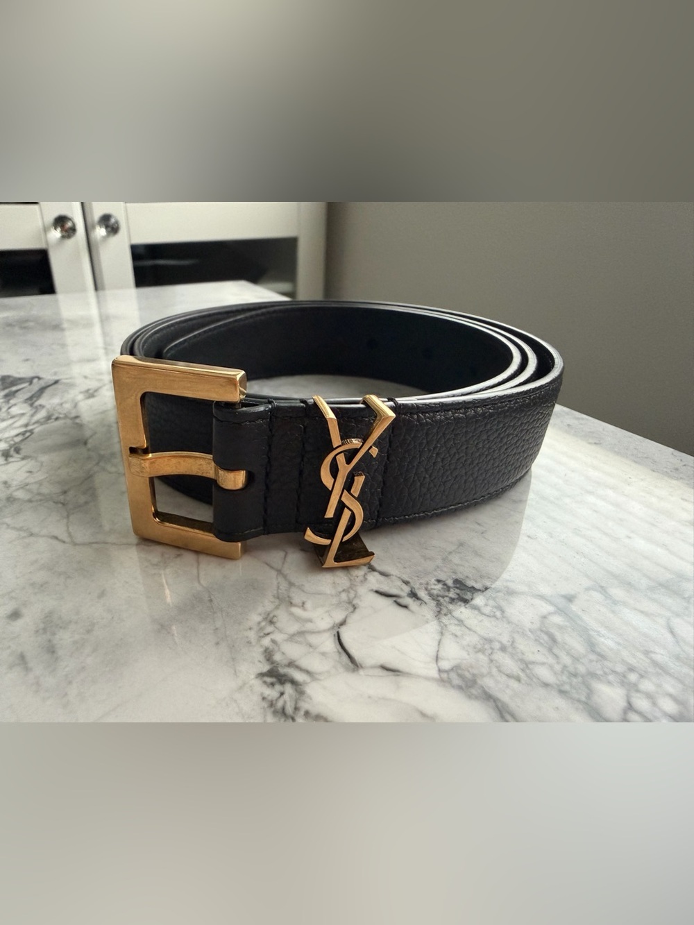 NWOT ~ AUTH SAINT LAURENT Black “Cassandre” Belt